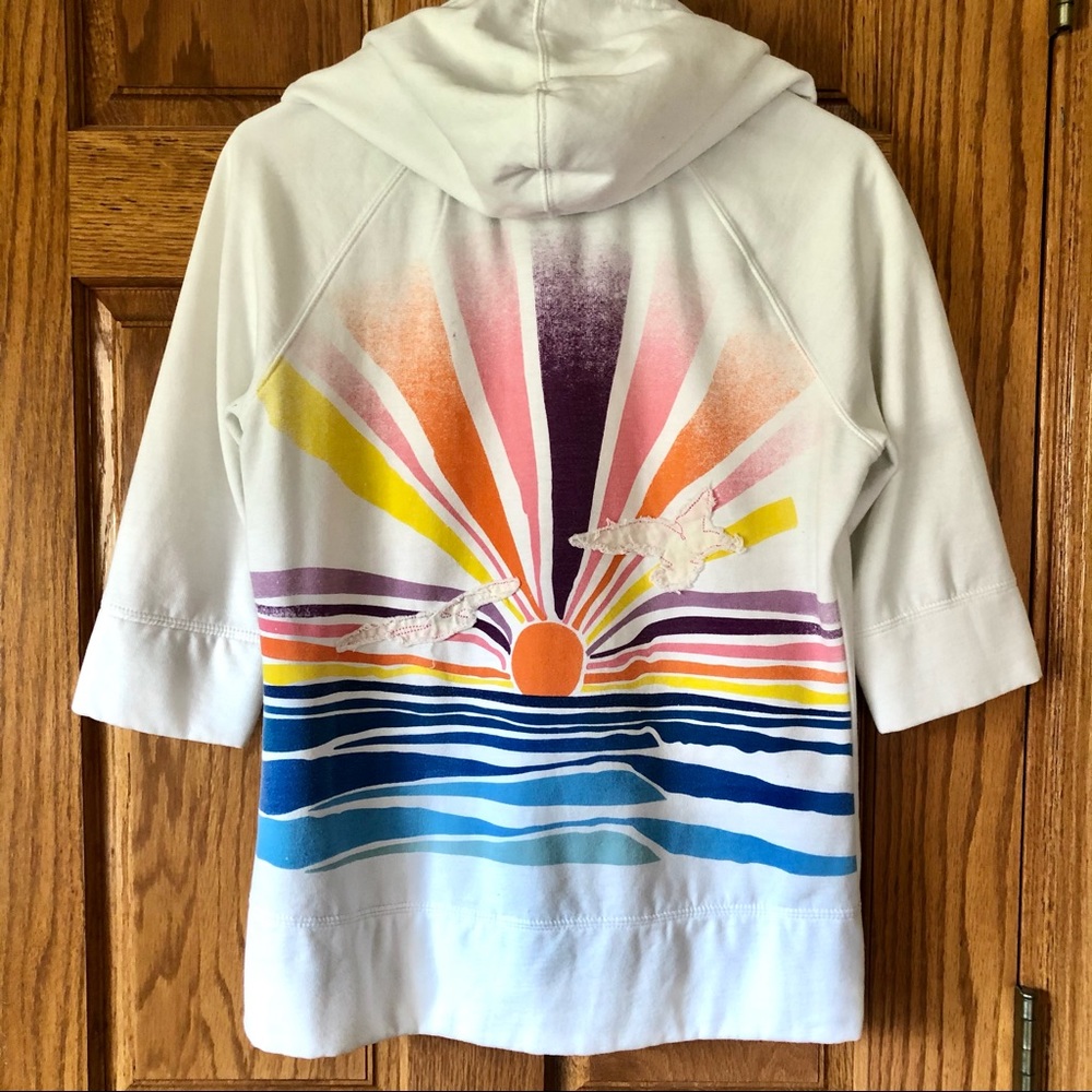Roxy Sunset Zip Hoodie Half Sleeve Surf